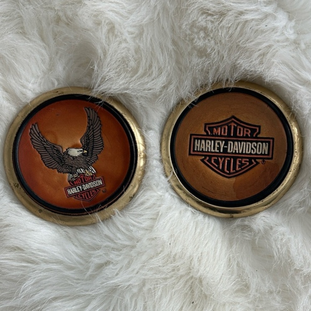 Harley-Davidson vintage Eagle Coasters in Orange and Brown